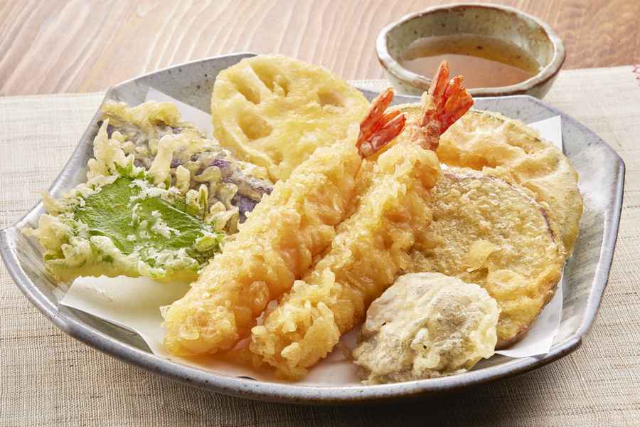 Ebi Tempura og Grøntsager